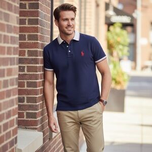 Polo Ralph Lauren Custom Slim Fit navy polo sz lrg